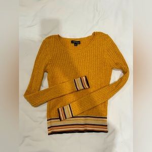 Topshop women orange cropped sweater US2